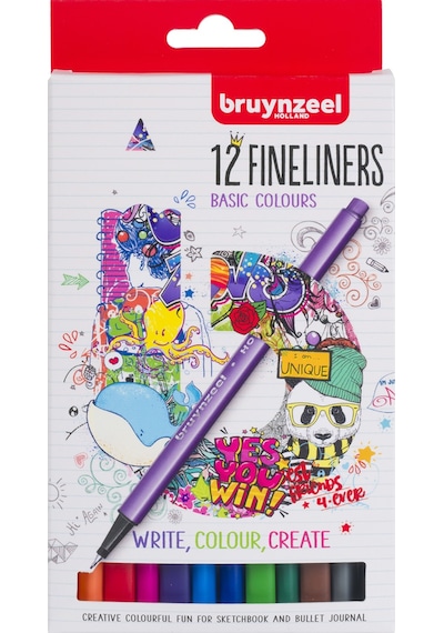 Bruynzeel Fineliners 12'Li Temel Renkler Kalem Seti 60241112