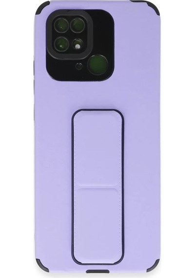 Newface Xiaomi Redmi 10c Kılıf Mega Standlı Silikon - Lila
