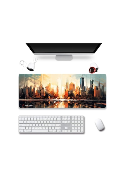 Sonictouch Ultragrand Gün Batımı Metropolis Temalı Gamer Oyuncu Xxl Klavye Mouse Pad 40x90cm Mousepad