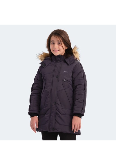 Slazenger CAMRON Çocuk Kapüşonlu Mor Mont & Kaban