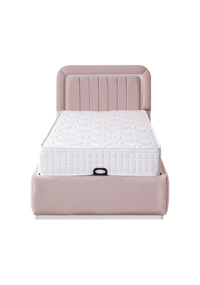 Demonte Baza Seti, Valens Ledli Tek Kişilik Baza Başlık Maxi Yatak Seti, Pembe - 100x200 Cm 100 x 200