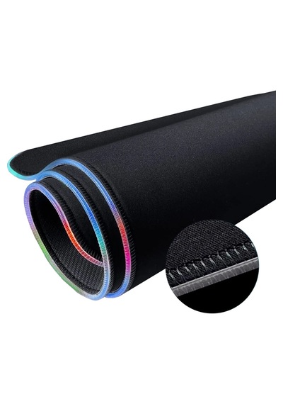 Raptor Xxl 90x40cm Mikrofiber Yüzey Kaydırmaz Kauçuk Zemin 360 Rgb Dikişli Xxl Mousepad - Siyah