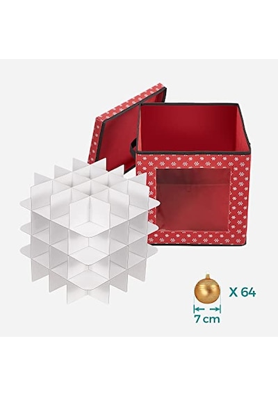 Saklama Kutuları, 3'lü Set, Katlanır Kutular, Kutu Başına 64 Küçük Bölme, Esnek Ayırma Duvarları, 30,5 X 30,5 Genel