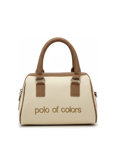 Polo Of Colors Kadın Deri Görünümlü El Omuz Çantası Krem - Camel