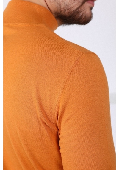Ferraro Orange Yarım Balıkçı Yaka Erkek Triko Kazak Turuncu