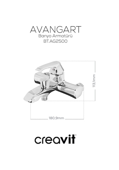 Creavit Avangart Banyo Armatürü Krom Bt.ag2500