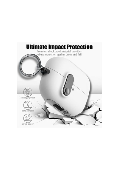 Samsung Galaxy Buds 3 Fe / Buds 3 Pro / Buds 3 İle Uyumlu Kılıf Kilitli Tpu Premium Matte Trip Case Beyaz