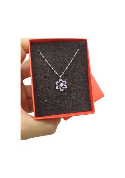 Modahilye - 925 Ayar Orjinal Gümüş Lotus Çiçeği Kolye Gümüş