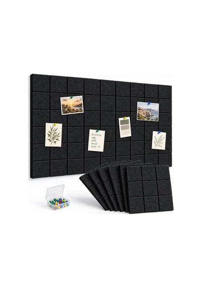 Tr Duvar İçin Büyük Keçe Levha Fayansları, 30 Raptiyeli, 30 Cm X 30 Cm 6'li Paket Pin Panosu Ev Ofis Mutfak İçin D Genel