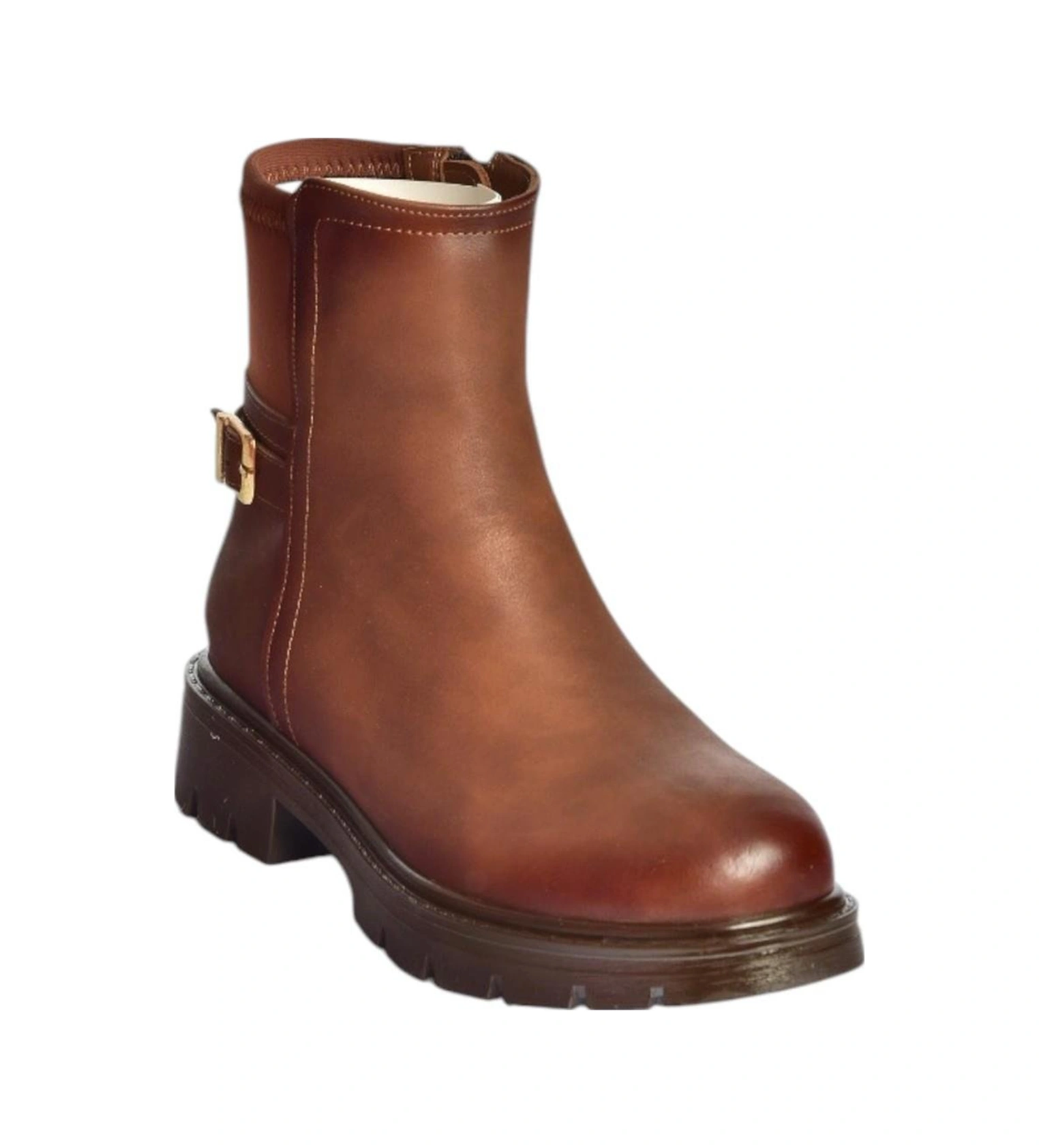 Fox Shoes V674420409 Taba Kalın Tabanlı İçi Tüylü Kadın Bot Taba-Suni Deri