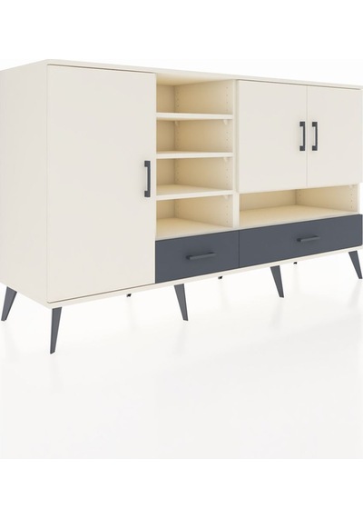 Kronos Konsol 8 Raflı 2 Çekmeceli 3 Kapaklı 176x59x99 Aytaşı-ayta Aytaşı-aytaşı/antrasit
