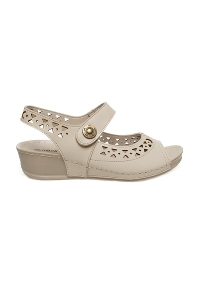 Muya 31130 Z Terra Casual Günlük Krem Kadın Sandalet Krem