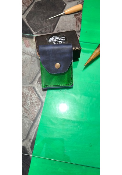 Ozel 3+3 Kart 10 Bin Nakit Kapasiteli Cuzdan 2 Renk Mavi Yesil