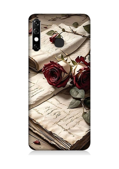 İnfinix Hot 8 Uyumlu Mektup Ve Güller Desenli Silikon Kılıf