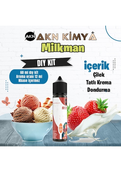 One Hit Wonder Milkman Dıy Kit Çilek Krema Gıda Aroması %20 Oranda Aroma İçerir Hazır Değildir 60 Ml