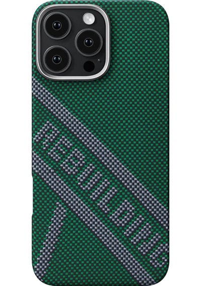 Apple Uyumlu iPhone 16 Pro Max Kılıf Magsafe Özellikli Aramid Fiber Re-tros Pitaka Tactile Woven Rebuilding Yeşil