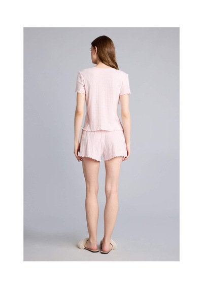 Defacto Regular Fıt Kısa Kollu Ayıcıklı 2li Pembe Pijama Takım H6328ax26smpn436 Pembe-pn436