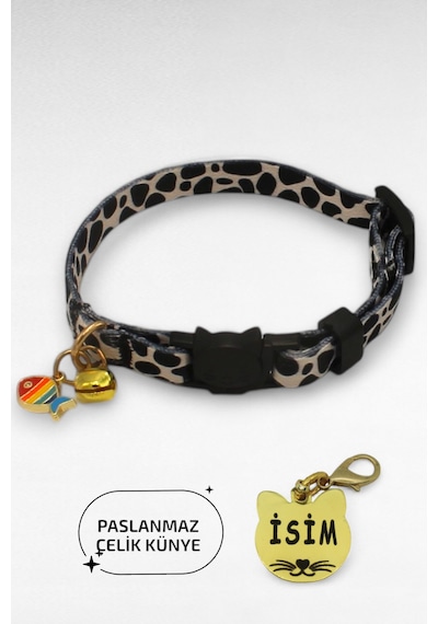 Caramelos Güvenlik Kilitli Kedi Tasması, Isimli Kedi Tasması, Kedi Isimlik, Kedi Künyesi, Safety Click Sb