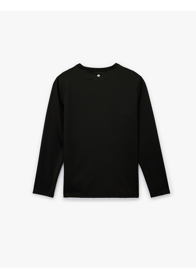 Koton Regular Fit Uzun Kollu Bisiklet Yaka Spor Tişört Siyah 6wam10021nk Siyah