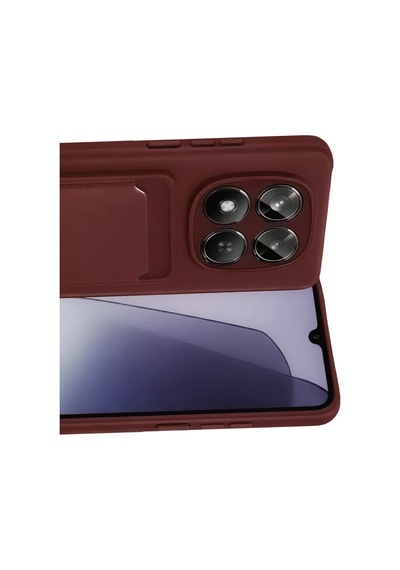 Xiaomi Redmi Note 15 4g Kelvin Kartvizitli Silikon - Bordo Renkli