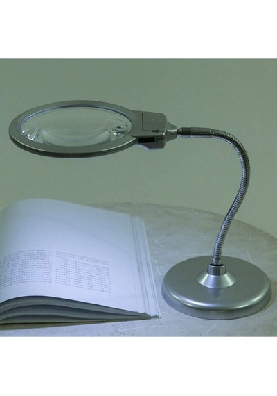 Metal Büyüteç Işıklı Çalışma Lambası, 130 Mm Lens, Masaüstü