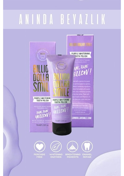 Billion Dollar Smile Purple Whitening Beyazlatıcı Diş Macunu 75 ML