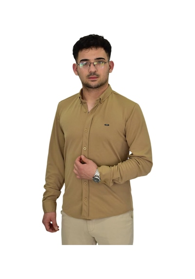 Erkek Likralı Spor Silim Fit Gömlek Bgl-st04332 Camel
