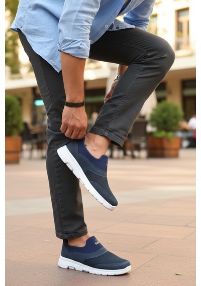 Enoch Erkek Bağcıksız Pratik Yürüyüş Ayakkabısı - Fileli Rahat Kalıp Slip-on 2332 Lacı