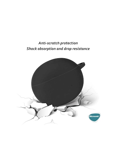 Xiaomi Redmi Buds 4 Active İçin Kılıf Askılı Mat Silikon Siyah Redmi Buds 4 Active İle Uyumlu Kılıf - Siyah