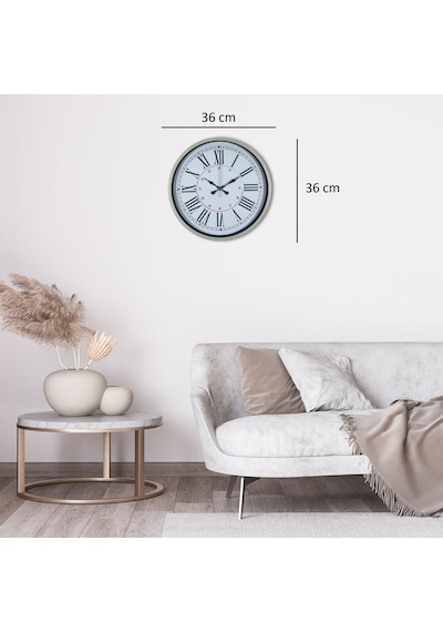 Krem 36 Cm Dekoratif Modern Duvar Saati Renkli