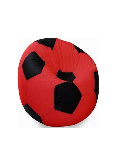 Xl Büyük Boy Futbol Topu Puf Armut Koltuk Suni Deri Kırmızı