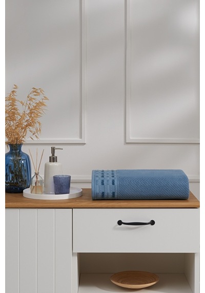 Sculpted Koyu Mavi Banyo Havlusu 90 150
