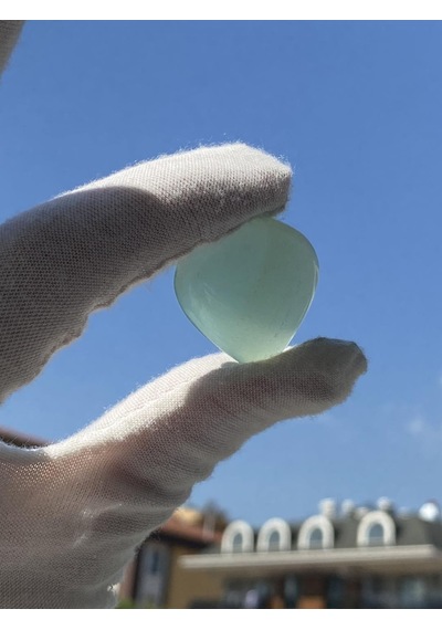 Kabaşon Kesim Doğal Aqua Kalsedon Taşı 42,5 Karat
