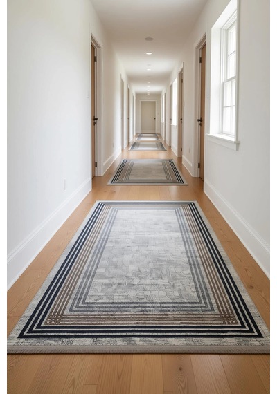 Blghome Dokuma Tabanlı Dijital Baskı Halı Blg3809 Gri