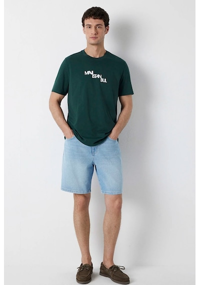Mavi M0612274-85173 İstanbul Baskılı T-shirt Erkek Tişort Yeşil