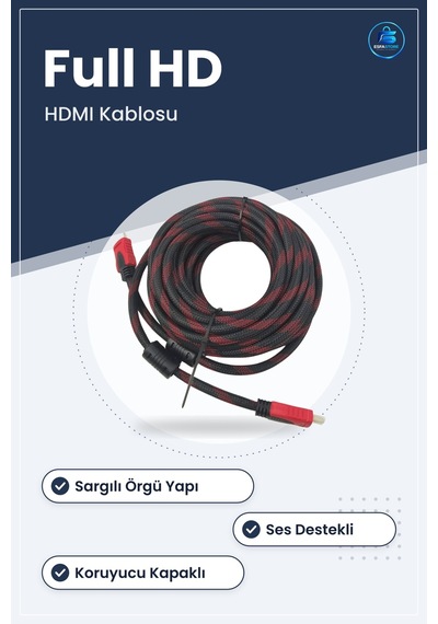 Hdmı Kablosu Full Hd Sargılı Görüntü Aktarma Ses Destekli Uydu Bi