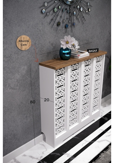 Dekoratif Petek Dolabı Kalorifer Peteği Kapatma Ünitesi Modern Tasarım İç Ölçü 76 Cm Dış Ölçü 80 Cm Petek 76 Beyaz Üstü Çam D5 Dekoratif Petek Dolabı Kalorifer Peteği Kapatma Ünitesi Modern Tasarım İç Ölçü 76 Cm Dış Ölçü 80 Cm Petek 76 Beyaz Üstü Çam D5