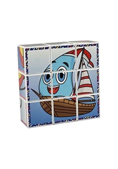 Neşeli Taşıtlar Manyetik 3d Küp Puzzle - 9 Mıknatıslı Küp 6 Yapboz - Gemi/helikopter/tren/roket/ufo/balon