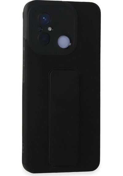 Newface - 400 - Xiaomi Redmi 12c Kılıf Mega Standlı Silikon - Matxzngz - - Siyah Sıyah