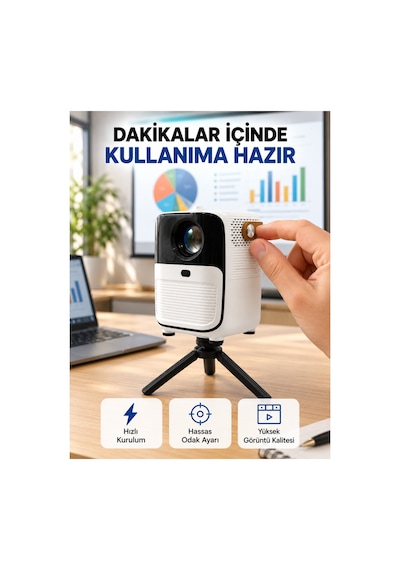 Astraltech Ultra Hd Çözünürlüklü Taşınabilir Projektör 1920x1080 Piksel Görüntü Kalitesi Yeni Nesi