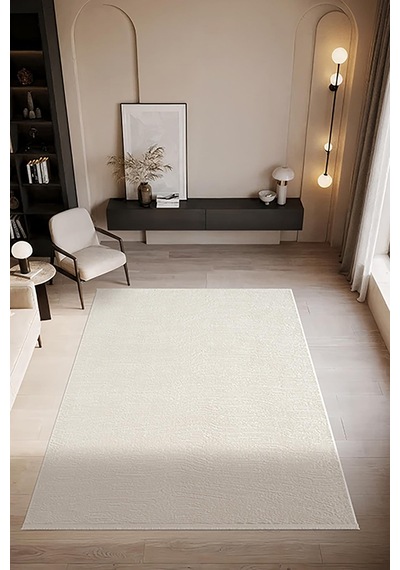 Look Black Lb005w Beyaz Halı Modern Desen Akrilik Yumuşak Tozuaz Salon Oturma Odası Halısı-895 Krem