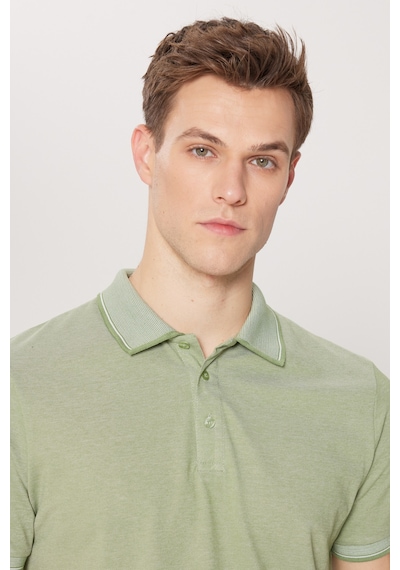 Ac&Co / Altınyıldız Classics 4A4820200047Ysls Düğmeli Polo Yaka Cepsiz Slim Fit Erkek Tişört Yeşil
