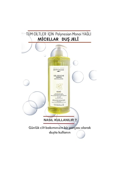 Byphasse Dermo Micellar Monoi Oil Duş Jeli Tüm Ciltler İçin 1 L