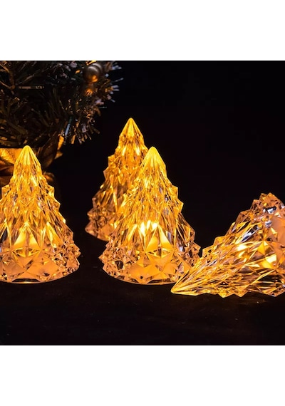 Amber Led Işıklı Çam Ağacı Mini Çam Ağacı Işıklı Yılbaşı Ağacı Dekor Çam Ağacı Led Light Noel Tree