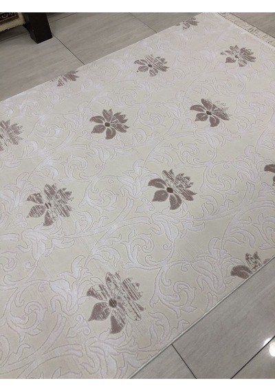 Flora Halı Ezo 0767 A 165X230 Beyaz Pudra 4 M2 Halı !