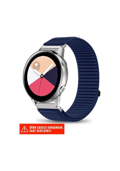 Samsung Galaxy Watch Active/galaxy Watch Active 2 40mm 44mm Uyumlu Spor Cırtlı Kordon, Lacivert Açık Kahverengi