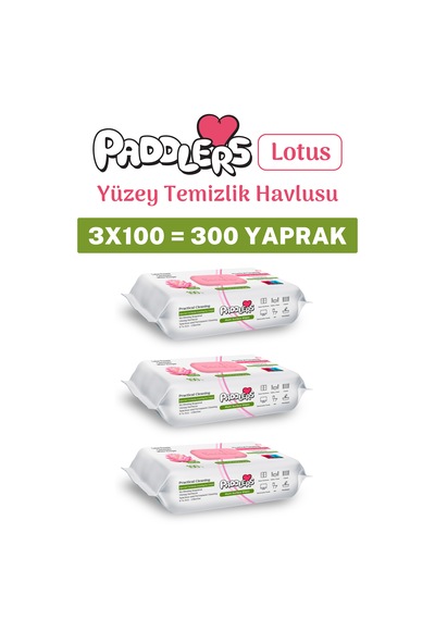 Easy Clean Lotus Çiçeği Kokulu Yüzey Temizlik Havlusu 300 Yaprak (3x100) – Yüksek Hijyen