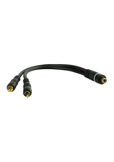 1 Di Şi 2 Erkek Rca Y Kablo 25 Cm Ses Anfi Bağlanti Kablosu