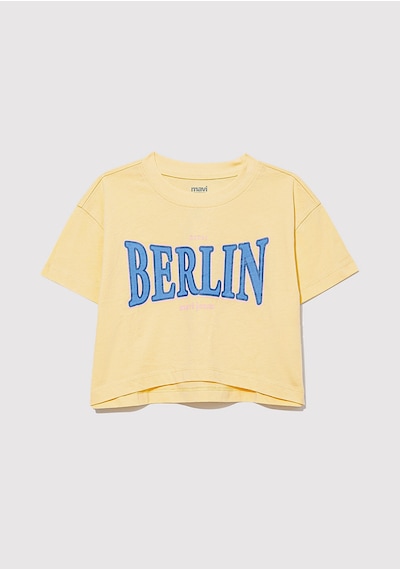 Mavi - Berlin Baskılı Sarı Tişört 7610269-89145 Sarı