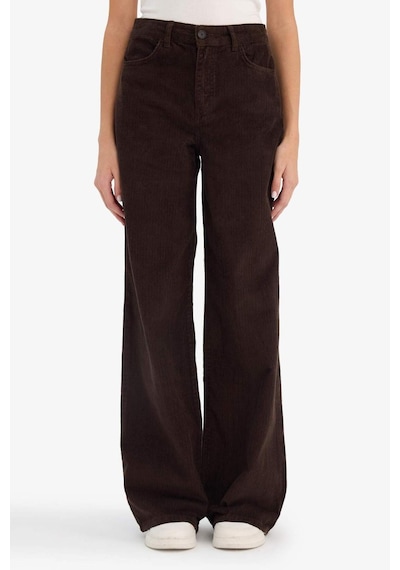 Defacto Wide Leg Çift Cepli Yüksek Bel Geniş Paça Kadife Pantolon G3290ax25aubn116 Kahve-bn116